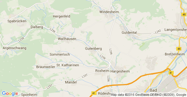 Karte Gutenberg Kreis Bad Kreuznach