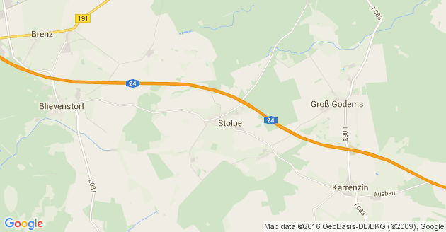 Karte Stolpe bei Parchim