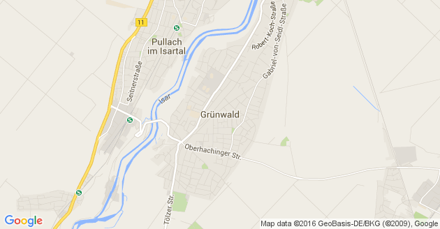 Karte Grünwald Kreis München