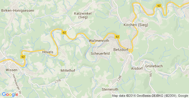 Karte Kausen bei Betzdorf an der Sieg