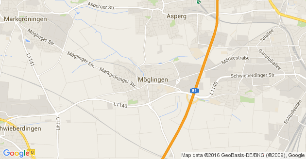 Karte Möglingen Kreis Ludwigsburg in Württemberg