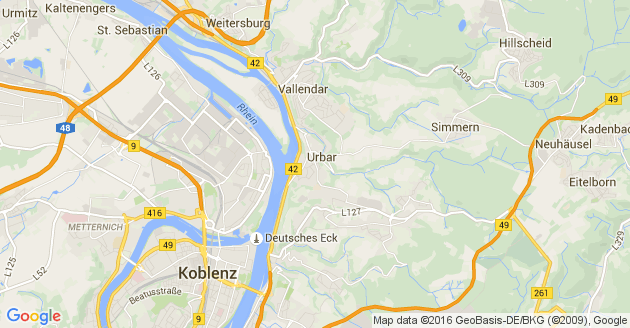 Karte Urbar bei Koblenz