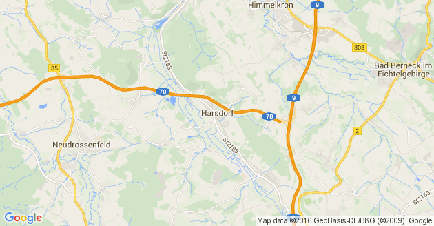 Karte Harsdorf in Oberfranken