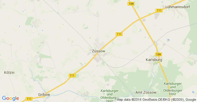 Karte Züssow
