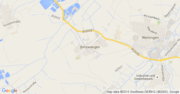 Karte Binswangen bei Dillingen an der Donau