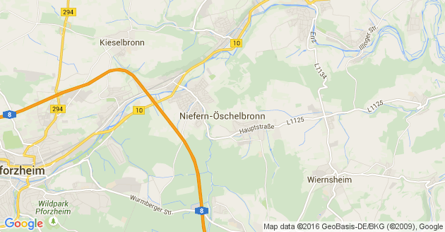 Karte Niefern Öschelbronn