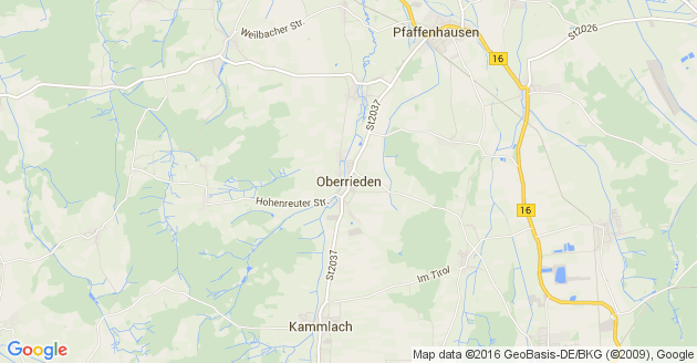Karte Oberrieden in Schwaben