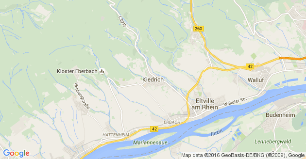 Karte Kiedrich im Rheingau