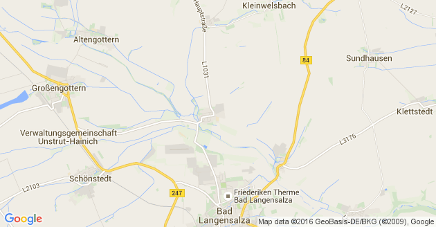 Karte Sundhausen bei Bad Langensalza