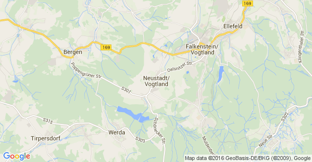 Karte Neustadt im Vogtland