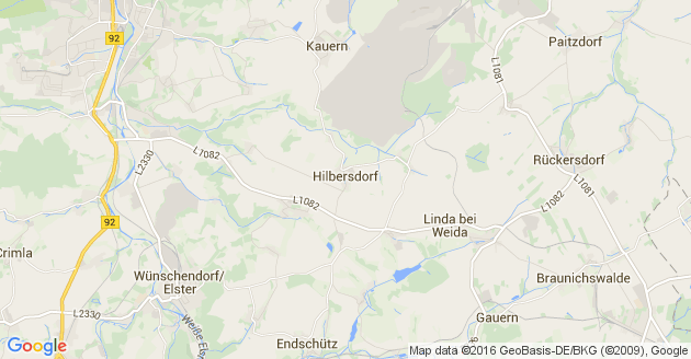 Karte Hilbersdorf bei Gera