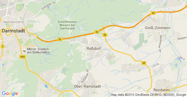 Karte Roßdorf bei Darmstadt
