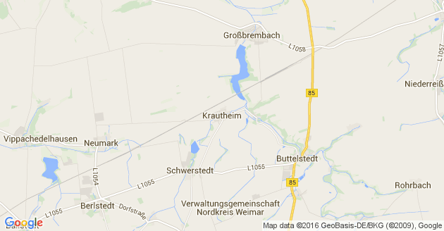 Karte Krautheim bei Weimar in Thüringen