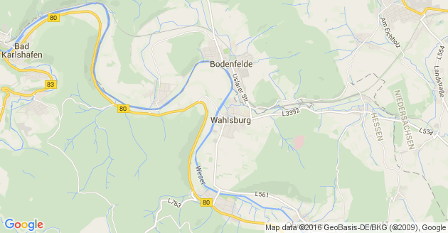 Karte Wahlsburg an der Weser