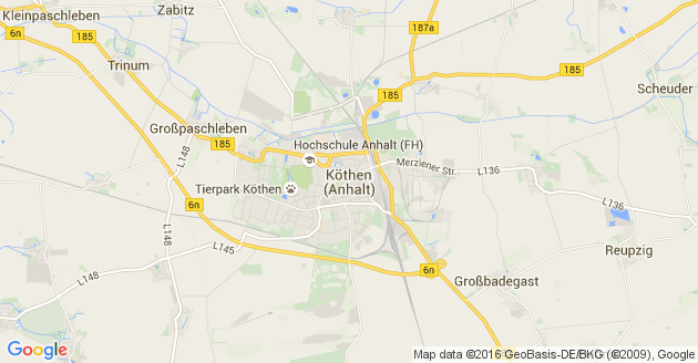 Karte Köthen in Anhalt