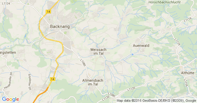 Karte Weissach im Tal