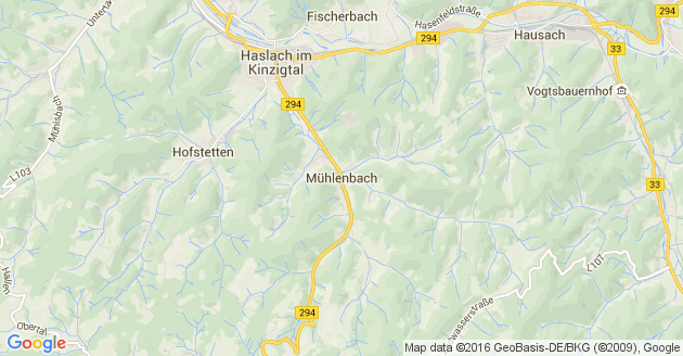 Karte Mühlenbach in Baden