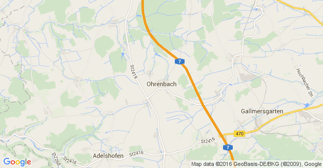 Karte Ohrenbach in Mittelfranken