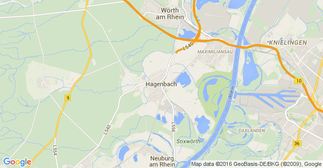 Karte Hagenbach in der Pfalz