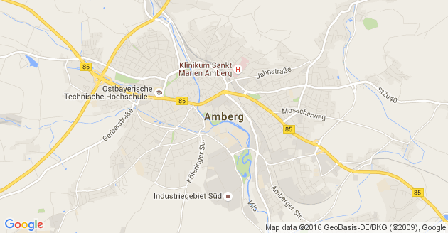 Karte Amberg in der Oberpfalz