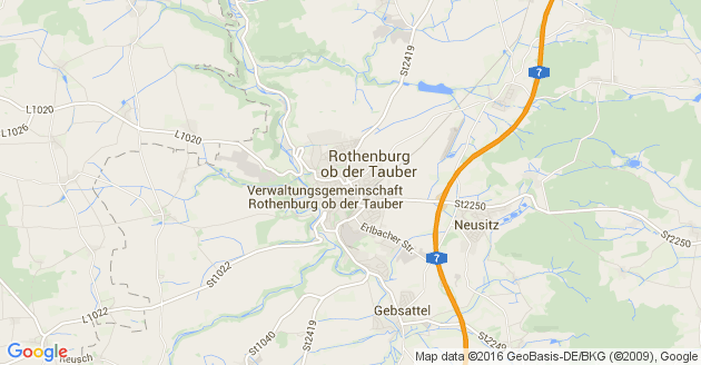 Karte Rothenburg ob der Tauber