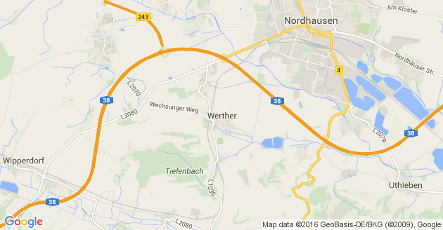 Karte Werther bei Nordhausen
