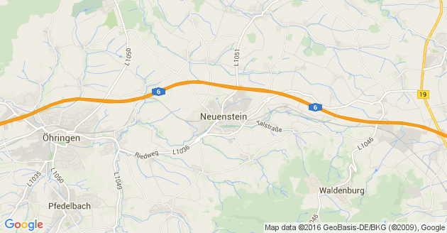 Karte Neuenstein in Württemberg