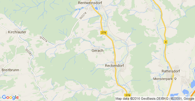 Karte Gerach in Oberfranken