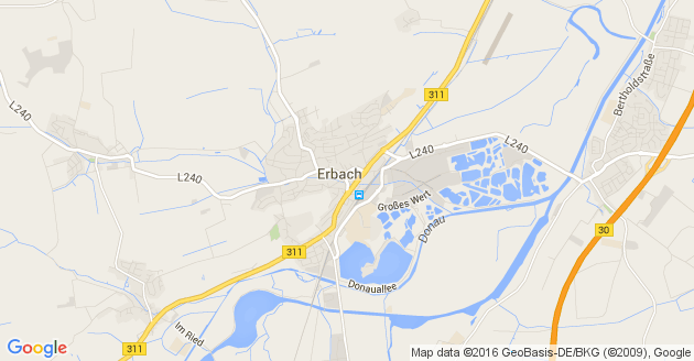 Karte Erbach an der Donau