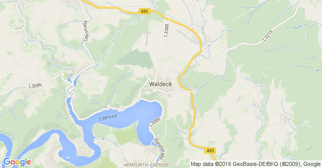 Karte Waldeck in Hessen