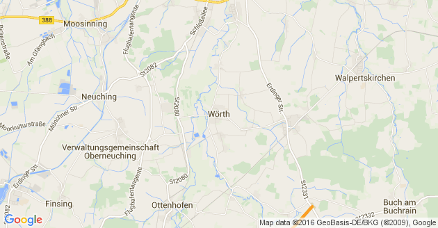 Karte Wörth Kreis Erding