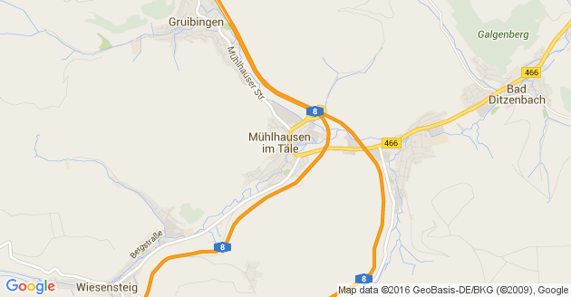 Karte Mühlhausen im Täle