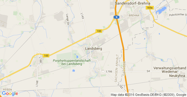 Karte Landsberg in Sachsen Anhalt