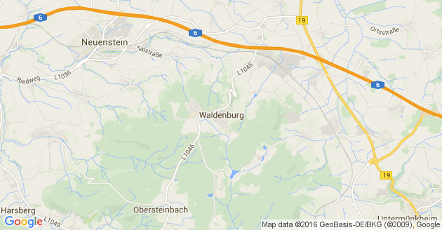 Karte Waldenburg in Württemberg