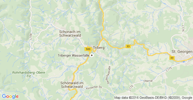 Karte Triberg im Schwarzwald