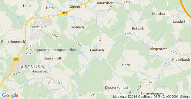 Karte Laubach bei Kastellaun