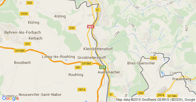 Karte Kleinblittersdorf