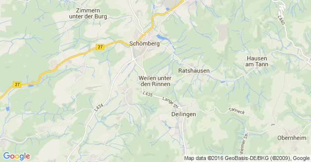 Karte Weilen unter den Rinnen