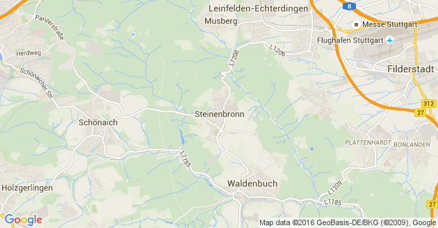 Karte Steinenbronn in Württemberg