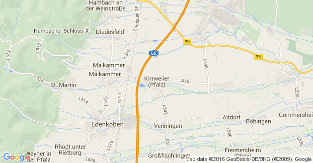 Karte Kirrweiler in der Pfalz