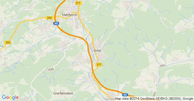 Karte Sinn in Hessen