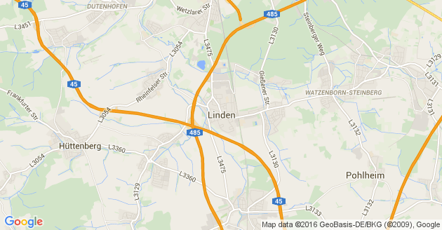 Karte Linden in Hessen