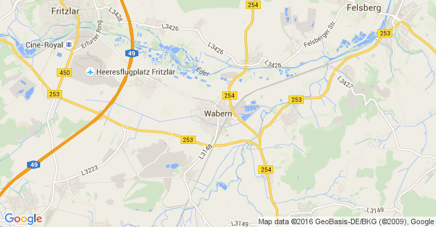 Karte Wabern in Hessen