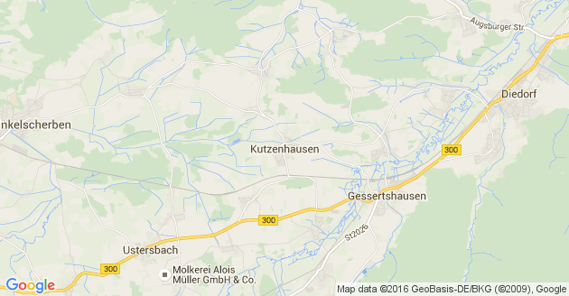 Karte Kutzenhausen Kreis Augsburg