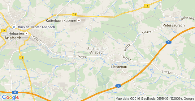 Karte Sachsen bei Ansbach