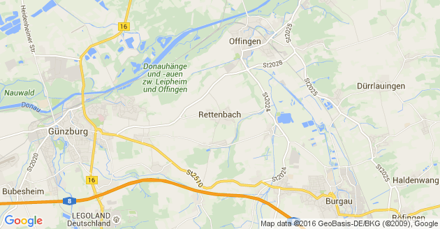 Karte Rettenbach Kreis Günzburg