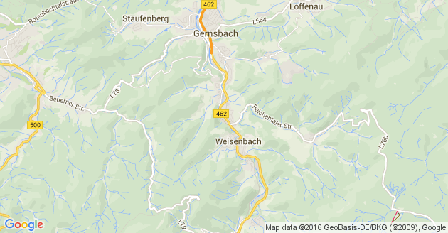 Karte Weisenbach Murgtal