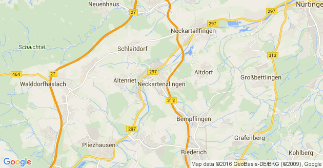 Karte Neckartenzlingen