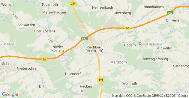 Karte Kirchberg im Hunsrück