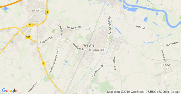 Karte Weyhe bei Bremen